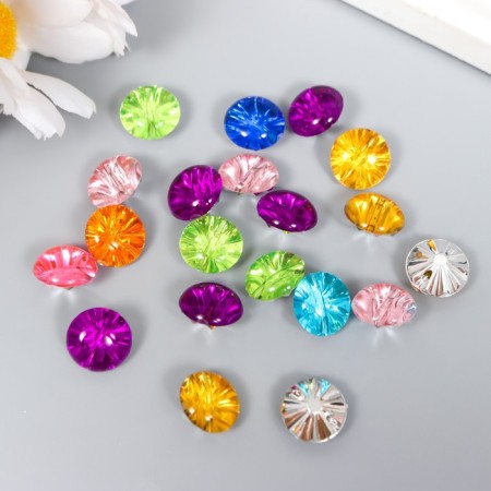 Buttons plastic for creativity 2 punctures "circle circle" set 20 pcs mix d = 1.2 cm