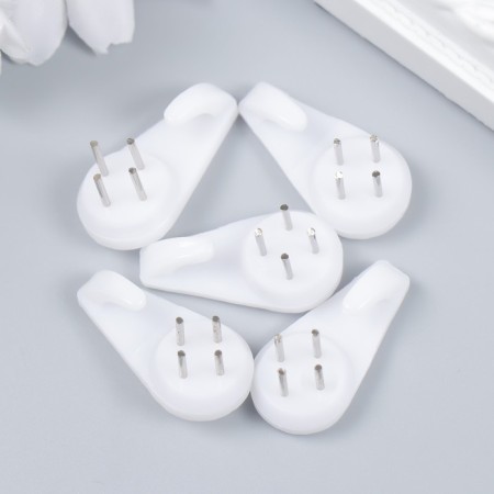 Hook plastic, universal set 5 pcs 3x1.5 cm-2