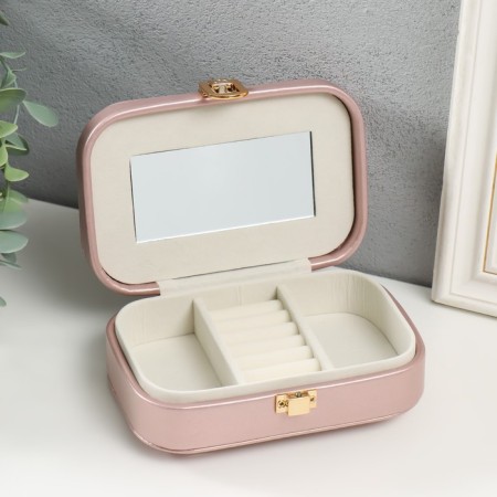 Casket to the leatherette for jewelry "Emory" pink neon 15x10x4.5 cm-2