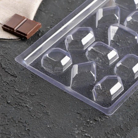 Form for chocolate and sweets "Gems", 22 × 11 cm, 15 cells, color transparent-1