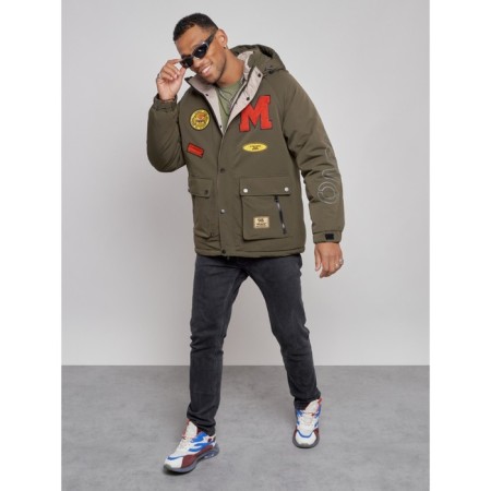 Winter male jacket, size 54, khaki color-8