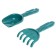 Set for playing in the sand: bucket, sieve, scoop, rake, 4 molds