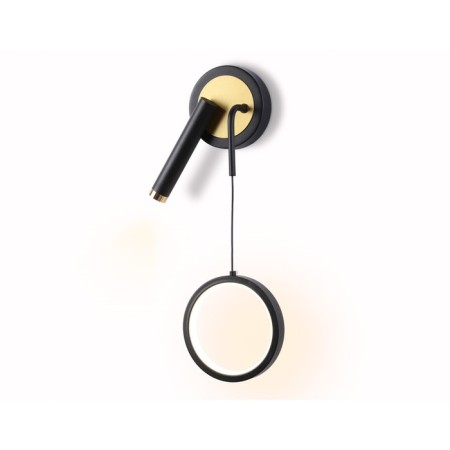 LED LED wall -mounted Ambrella Light, Linetech, FL51652, LED, 10 W, 750LUM, 4200K, Black Color, Gold