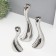 Ceramics candlestick for 1 candle "wave" d = 2.5 cm, silver, set 3 pcs h = 20, 25 and 30 cm
