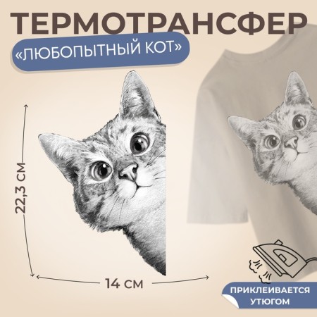 Thermalrotransfer "Curious cat", 14 × 22.3 cm