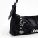 Women's bag with chains, 28*12*6 cm, black color