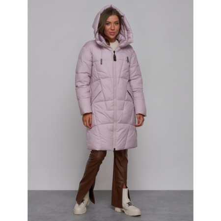 Coat insulated winter female, size 46, purple color-5