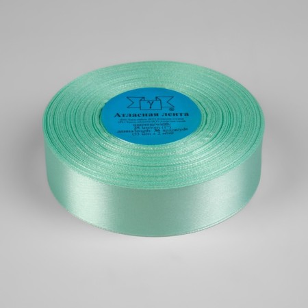 Satin tape, 25 mm × 33 ± 2 m, mint color No. 010-1