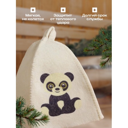 Bath cap with a baby print "Panda", white-1