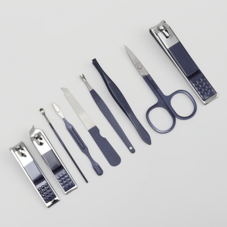 Manicure set, 9 items, in case, blue color-2