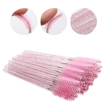 A set of brows for eyebrows and eyelashes, 9.5 cm, 50 pcs, pink color-3