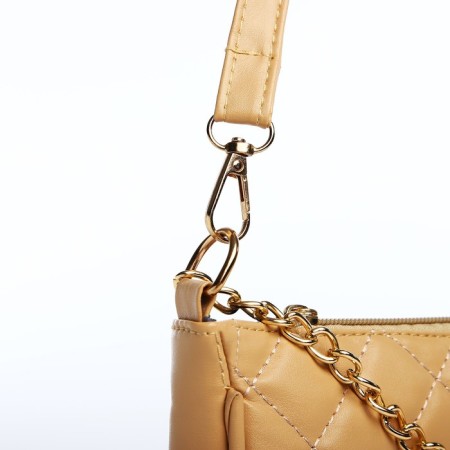 Bag Baget with a zipper, beige color-5