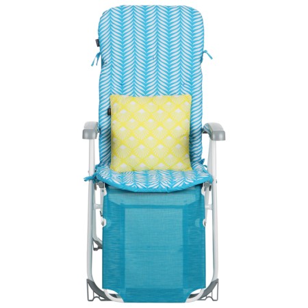 Stezlong chair with mattress and decorative pillow, turquoise color-7