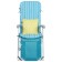 Stezlong chair with mattress and decorative pillow, turquoise color