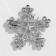 New Year! New Year's Brooch "Snowflake" Flower, white color in silver