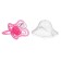 Nipple set - a dummy with a holder, SL, CL +6 months, with a cap “Butterfly”, pink