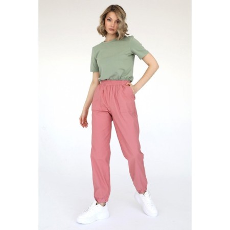 Cotton pants with elastic bands, size 42