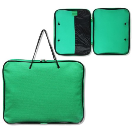 Folder with handles Textile A4, 340 x 260 x 20 mm, "Office" 1Sh42 "Lux", inner pocket, green
