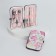 The manicure set of "delicate peonies", 7 items, in a case