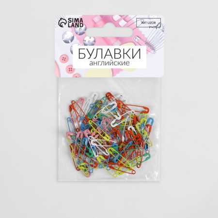 English pins, 18 mm, 100 pcs, colorful color-4