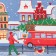 Kitchen towel "Holiday in the city" 35x60cm