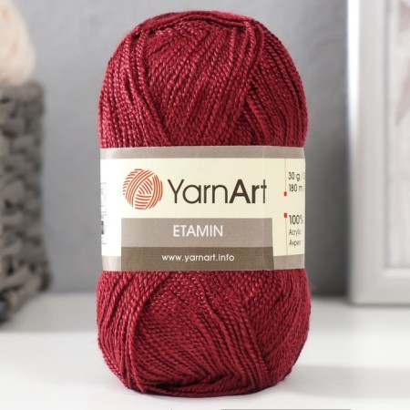 Yarn "etamin" 100% acrylic 180m/30g (435 burgundy)