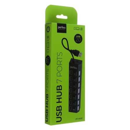 USB bias (Hub) Perfeo H033, 7 ports, USB 2.0, black-5