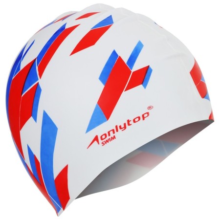 Hat of swimming adult Onlytop "Tricolor", silicone, girth 54-60 cm-2