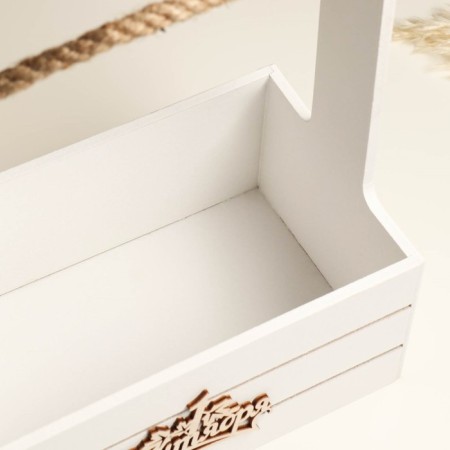 Box - Kashpo wooden 25x15x30 "September 1" White-4