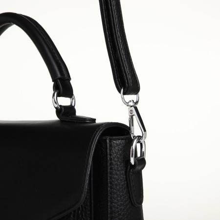 Women's bag on the Textura valve, small size, black color-7