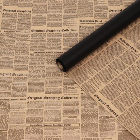 Kraft paper, bilateral, black-gazeta, 0.6 x 10 m