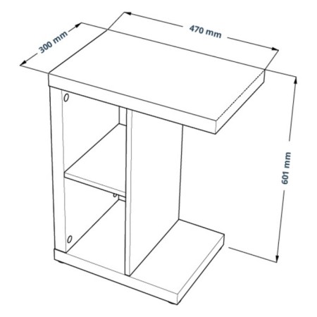 Enkel T, 470 × 300 × 600 mm, vestiburates, white color, white-2