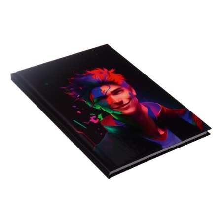 College-wiper in a solid cover 7BC, A5, 80 sheets, colorful smile, cage block, matte lamination, selective varnish-1