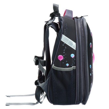 School backpack 38 x 30 x 16 cm, ergonomic back, stavia "flamingo", gray/pink-3