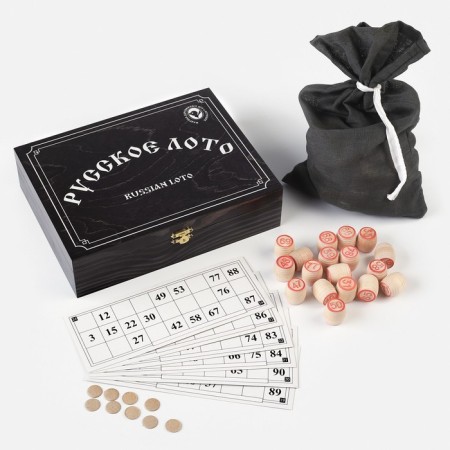 Russian lotto, wooden, board game, with barrels-3