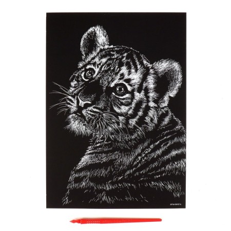 Engraving "Tigerok" with a metallic effect "Gold" A4-2