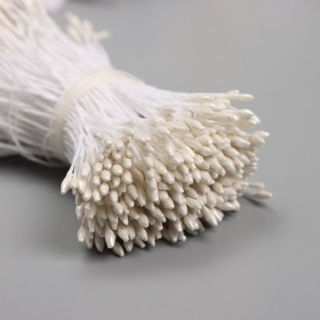 Stamens for artificial flowers gloss "risinki" White mother pearl length 6 cm set 360 pcs 1070521-2