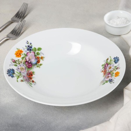 Porcelain Porcelain deep “Bouquet of flowers”, 500 ml, D = 24 cm-2