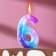 Candle in the cake on the skewer "Galaxy", the number 6, 5.5 cm