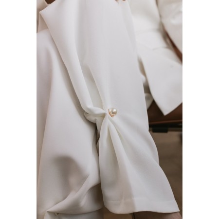 Set of pins (6 pcs.) "Pearls", 6.5 cm, white color in gold-5