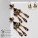 Hanging earrings with “vintage” rhinestones in patterns, black color in black gold, 7.5 cm