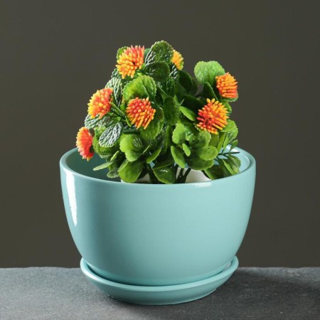 Flower pot "Antik" turquoise, 0.75l