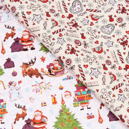Glossy packaging paper "Christmas", bilateral, 70 x 100 cm-1