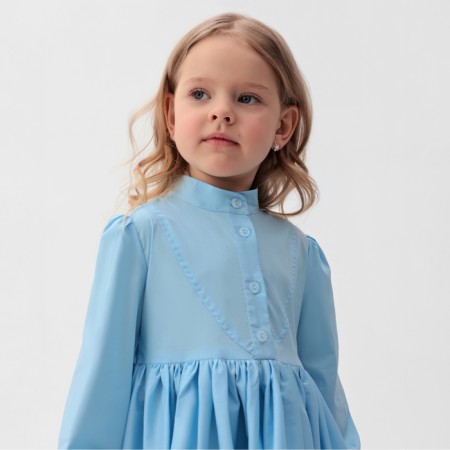 Платье для девочки MINAKU: Cotton collection цвет голубой, рост 116-2