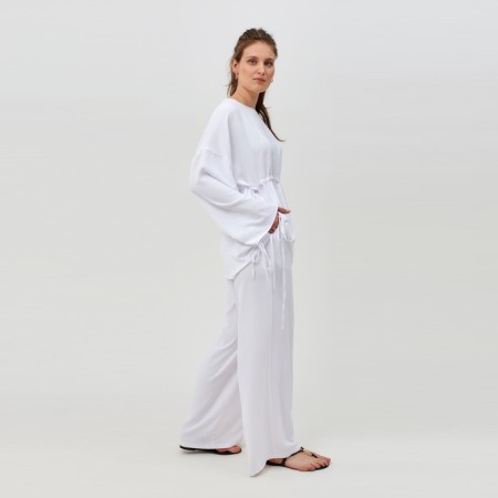 Women's costume (tunic, trousers) minku: casual collection color white, size 48-2