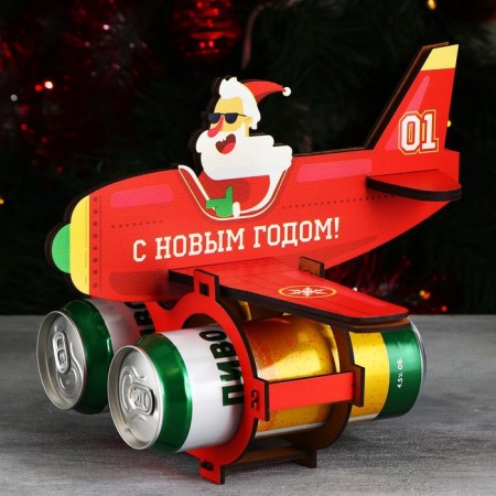 Organizer for bottles "Santa Claus on an airplane"-5
