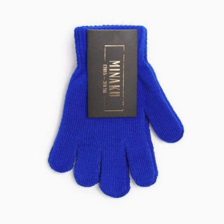 Children's gloves minku "plain", col. Blue, rr 15 (6-8 years)-3