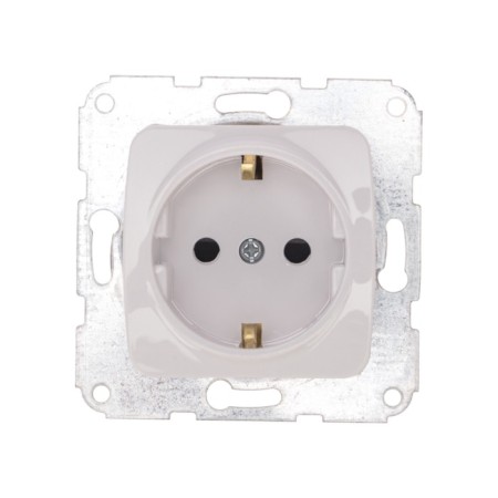 The mechanism of the socket Kranz 1st with grounding, protective curtains s/a 16a white KR-78-0212