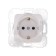 The mechanism of the socket Kranz 1st with grounding, protective curtains s/a 16a white KR-78-0212