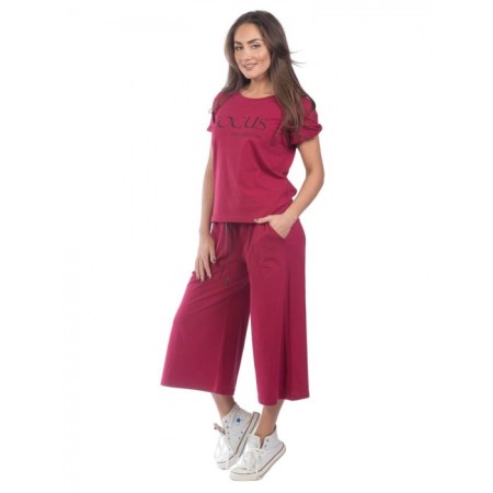 Female suit, size 52, burgundy color-2